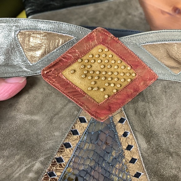 Vintage Gomez  Rivas Boots Olive Green Leather,Suede,Snakeskin - Picture 5 of 14